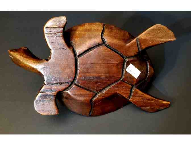 Hand-carved, polished Turtle made from multiple woods