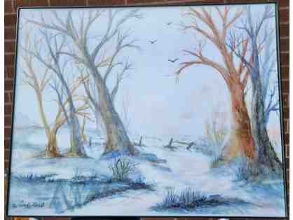 Graphite and Watercolor Landscape Original Art by Cindy Lou