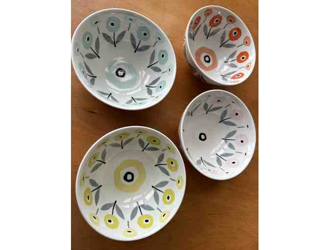 Set of four bowls with matching napkins from Up Front