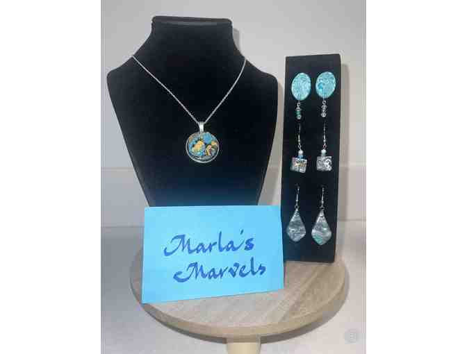 Teal-riffic Polymer Clay Jewelry Set - Photo 1