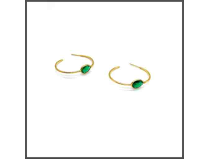 Hearne Dry Goods Co. 'Emerald' Hoop Earrings