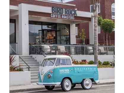 Bird Rock Coffee Roasters- 2 bags of coffee, mug and syrup and a $20 gift card