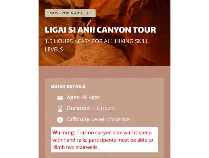 Ligai Si'Anii Canyon Tour for 2