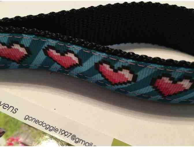 Key Fob - Blue with Red Hearts ~~ by Kelly Stevens of Gone Doggie!