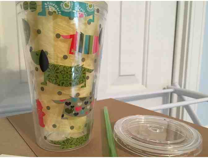 Boston Warehouse 16-Ounce Insulated Tumbler with Straw, Dog Lover Design