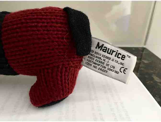 Puppy Dog Plush Dachshund Knit 8' Maroon Black Toy Russ Maurice Stuffed Animal