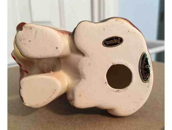 VINTAGE Josef Originals Dachshund Dog Figurine Wearing Santa Hat Holding Candy Cane