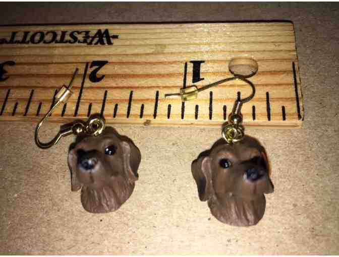 Earrings! Red Dachshund Head Earrings!