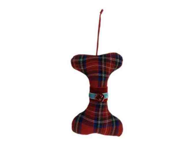 Red Plaid Stuffed Bone Ornament