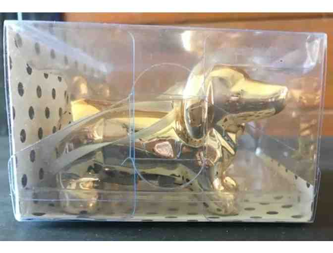 Set of 3 Gold Dachshund Ornaments