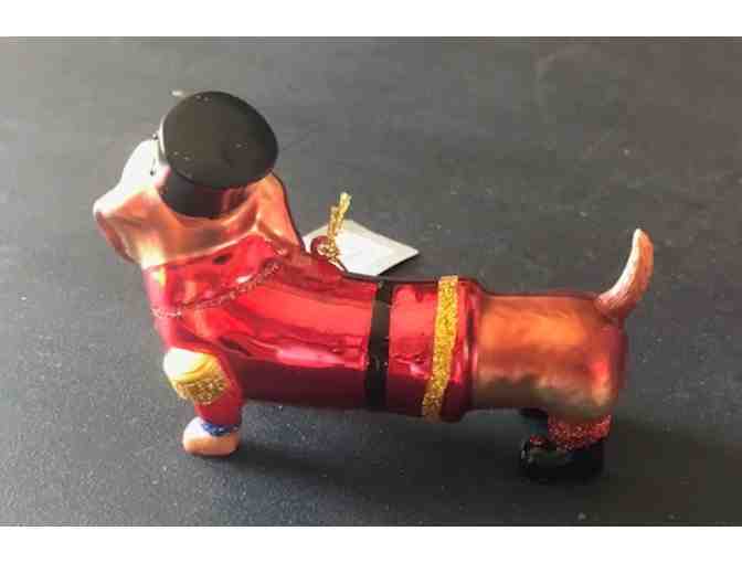 Dachshund glass ornament