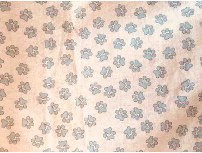 Blanket - Handmade Blanket for a baby or a baby-doxie!!  Baby blue paw print!