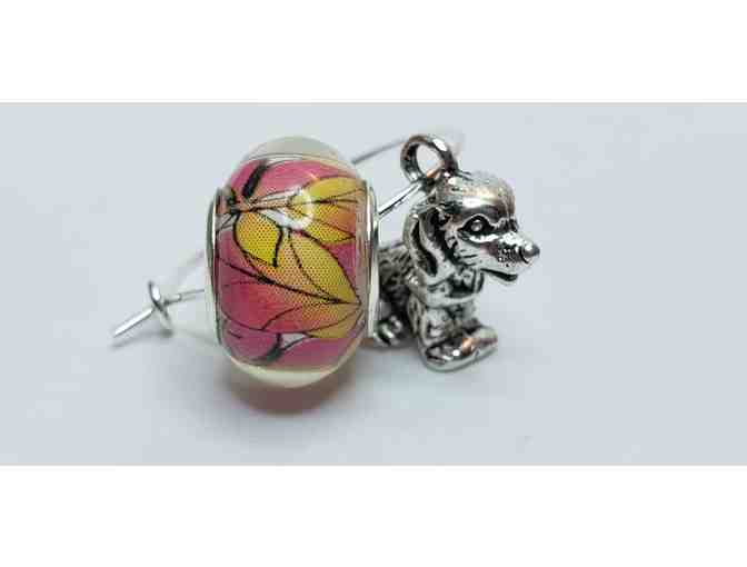 10pcs Dachshund Paw Print Wine Glass Stem Charms