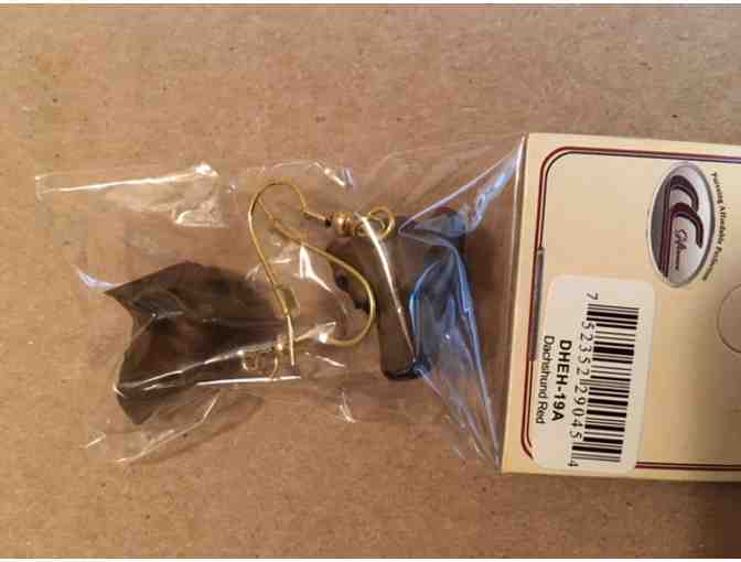 Red Dachshund Head Wire Earrings!