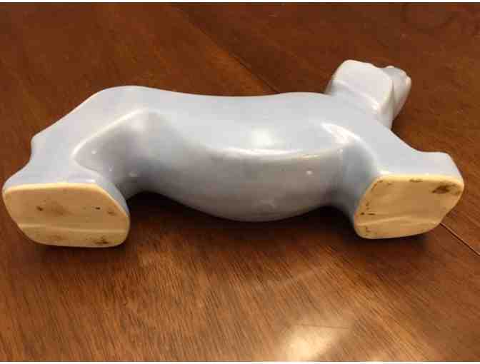 Ceramic Dachshund Planter - Possible McCoy? - VERY RARE - Flat Blue - Vintage!