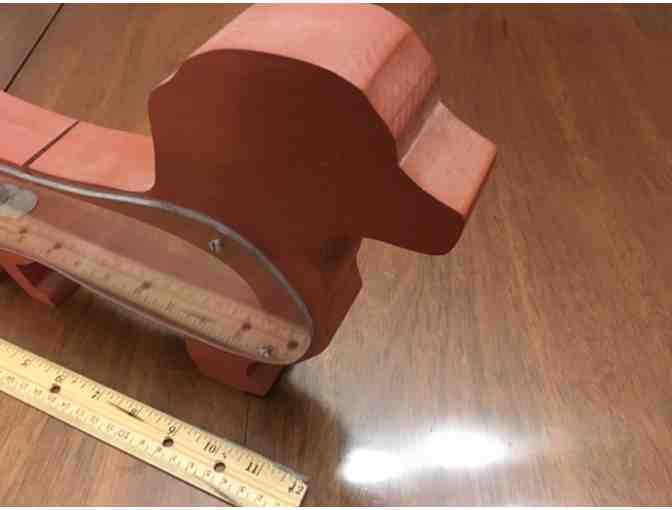 Clear Dachshund Bank with Wood Frame!