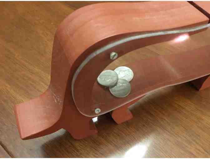 Clear Dachshund Bank with Wood Frame!