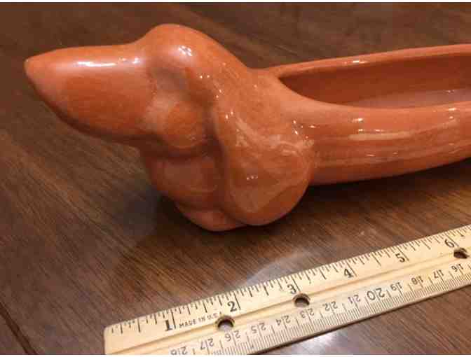 Ceramic Planter - Dachshund - VINTAGE! 'Crazed' finish, no chips!