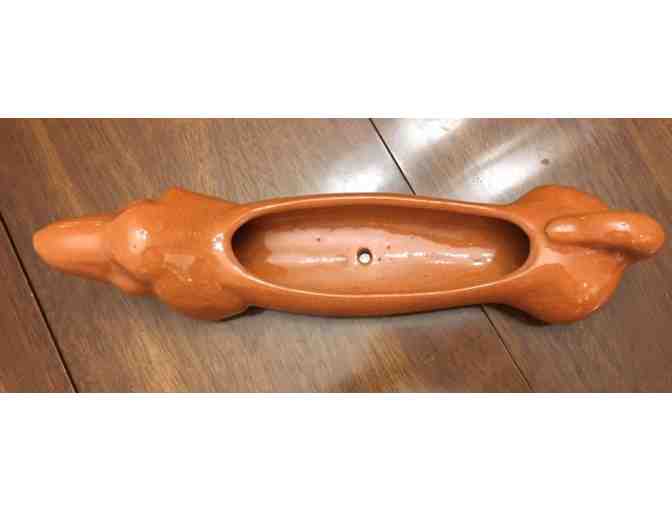 Ceramic Planter - Dachshund - VINTAGE! 'Crazed' finish, no chips!