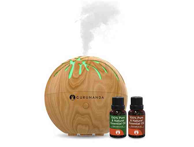 Essential Oil Diffuser! Gurunanda Mini Tree USB Desktop Ultrasonic Diffuser with 3 Oils!