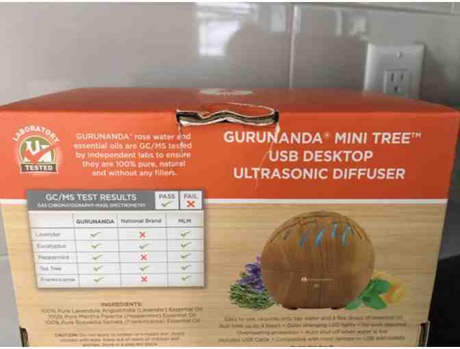 Essential Oil Diffuser! Gurunanda Mini Tree USB Desktop Ultrasonic Diffuser with 3 Oils!
