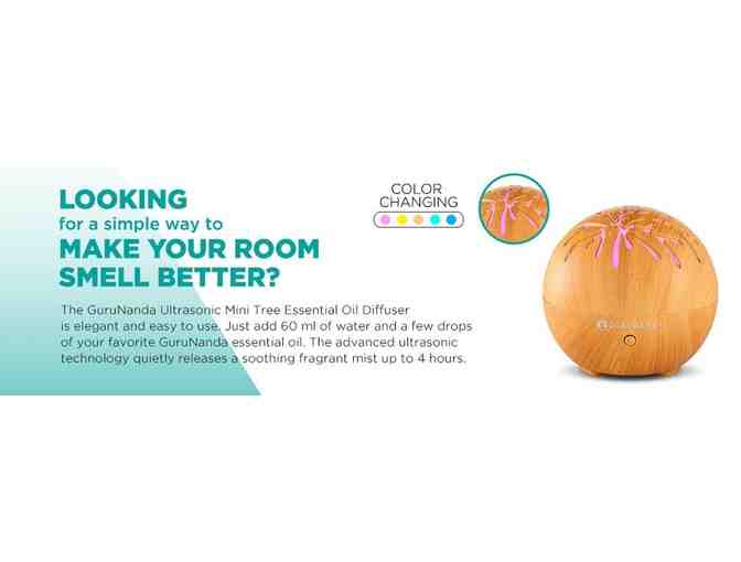 Essential Oil Diffuser! Gurunanda Mini Tree USB Desktop Ultrasonic Diffuser with 3 Oils!