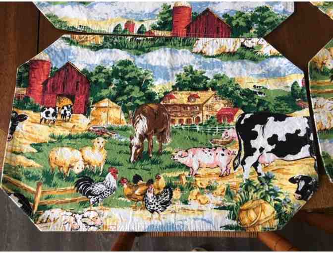 Placemats - Set of EIGHT pre-owned farm scene placemats