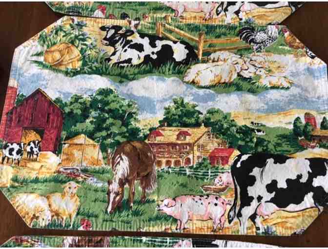 Placemats - Set of EIGHT pre-owned farm scene placemats