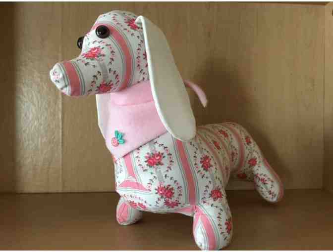 Stuffed pink dachshund - Handmade!