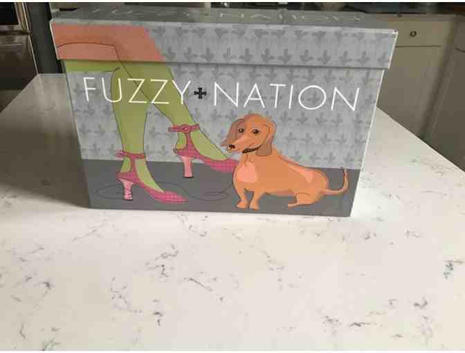 Fuzzy Nation Dachshund Purse Plush 13' Stuffed Dog Green Plaid Bag