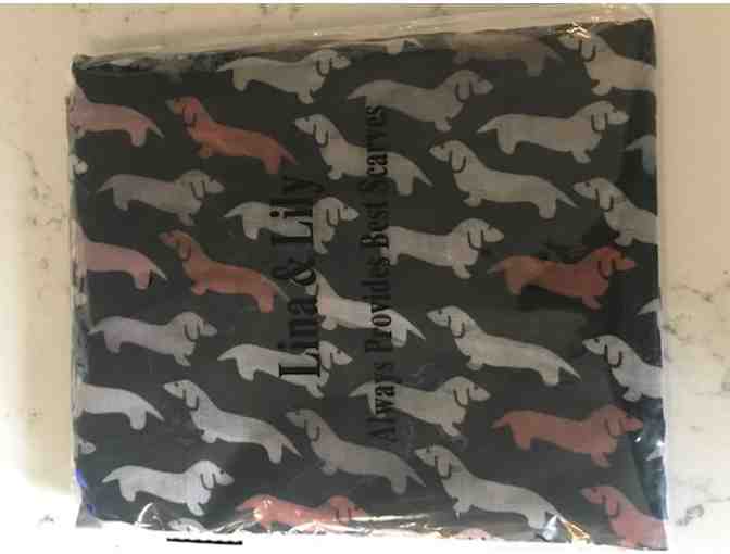 Lina & Lily Dachshund Dog Print Infinity Loop Scarf for Women Lightweight Multi