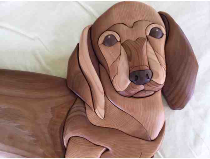 BUY A CHANCE TO WIN! - Handcrafted Intarsia Dachshund