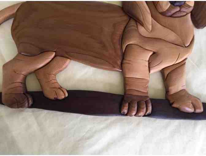 BUY A CHANCE TO WIN! - Handcrafted Intarsia Dachshund