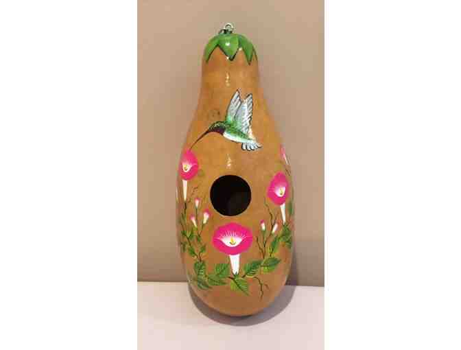 Gourd Birdhouse Hand Painted with Humming Bird