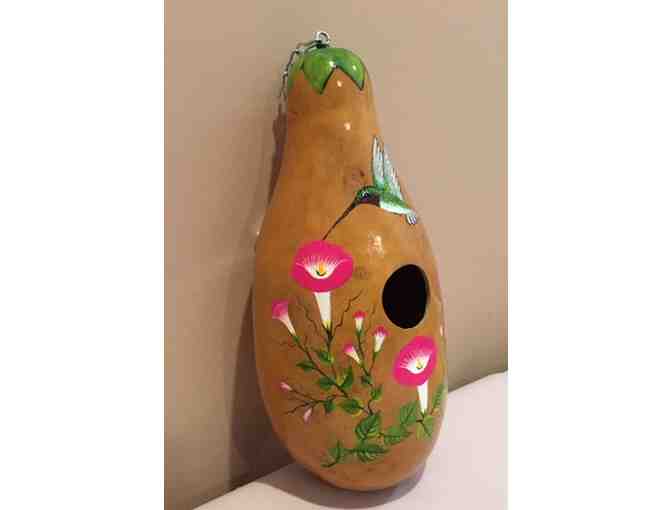 Gourd Birdhouse Hand Painted with Humming Bird