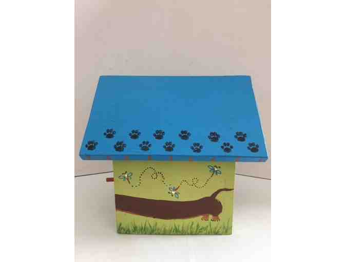 Bird House - Hand Painted Dachshund Bird House with Lime Green Front!