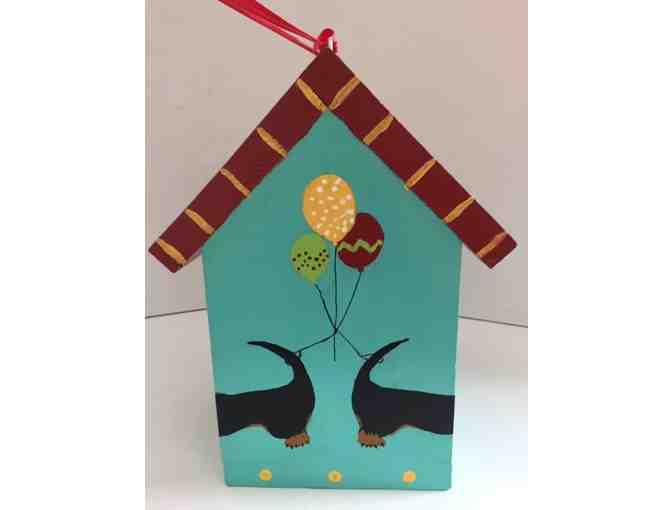 Bird House - Hand Painted Dachshund Bird House with Blue Front!