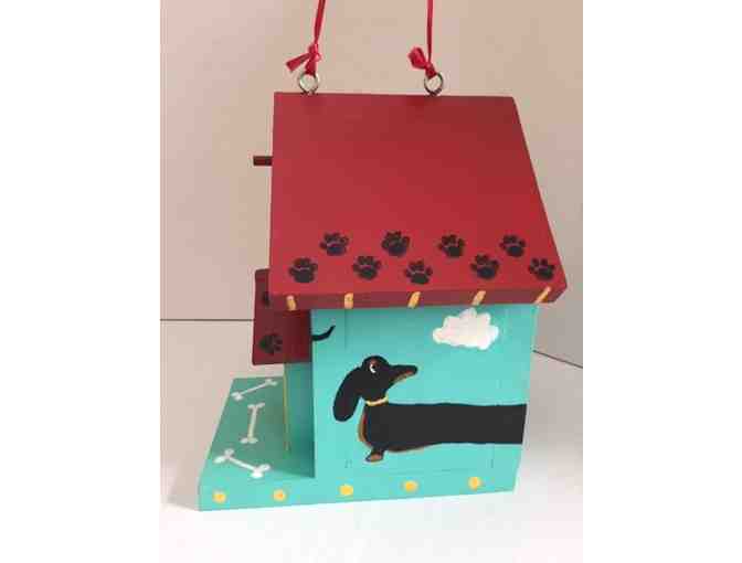 Bird House - Hand Painted Dachshund Bird House with Blue Front!