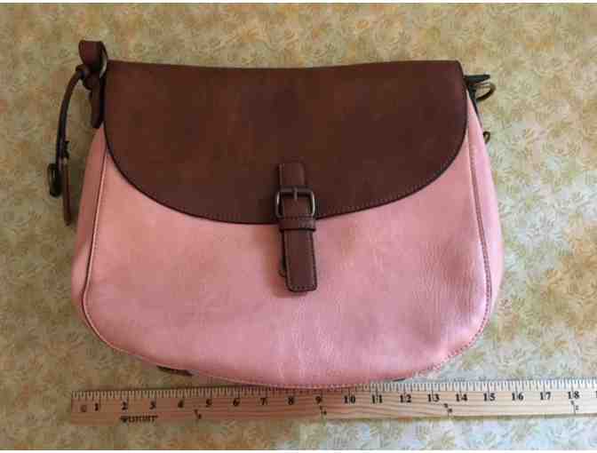 Simply Noelle Carry On Hobo Vegan Faux Leather Handbag in Peach - Pre-owned but not used
