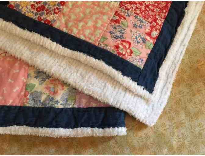 Chenille Backed Quilted Blanket - Hand Made
