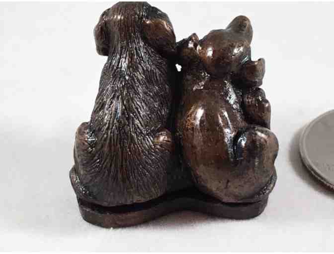 House of Goebel Cold Cast Bronze Figurine of Two Dogs - Made in England - VINTAGE - RARE