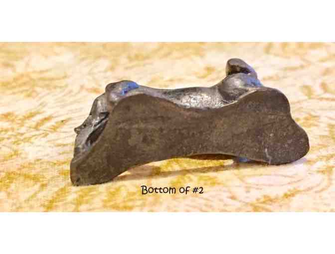 Four pewter / metal miniature dachshund figurines~~ Vintage! ~~ Highly collectible!