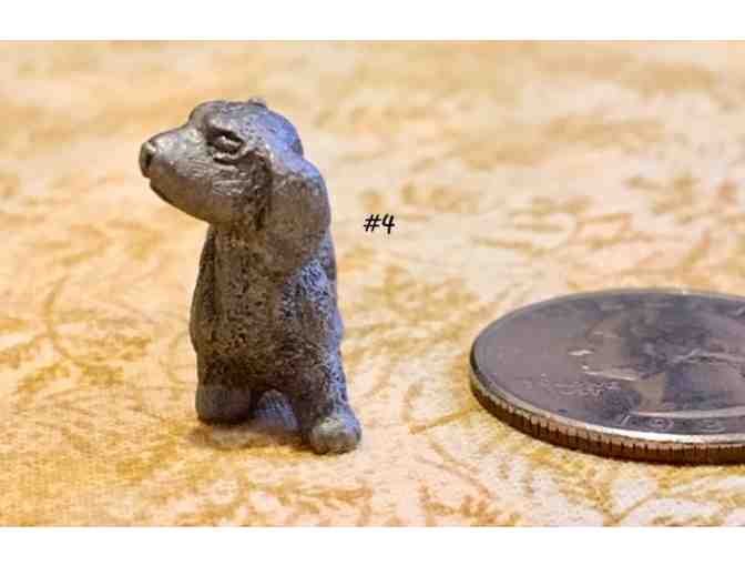 Four pewter / metal miniature dachshund figurines~~ Vintage! ~~ Highly collectible!