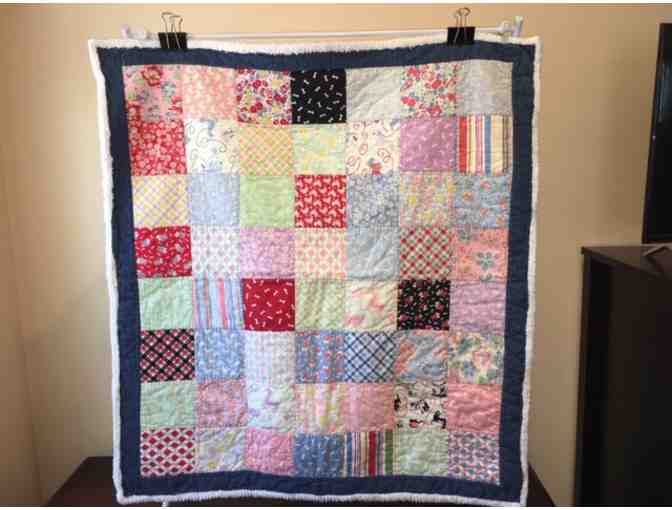 Chenille Backed Quilted Blanket - Hand Made