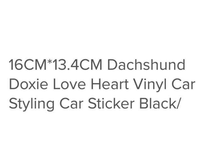 Dachshund Heart Car Decal