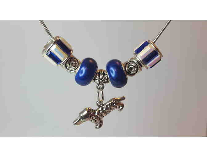 Dachshund Blue European Dangle Bead Charm Necklace