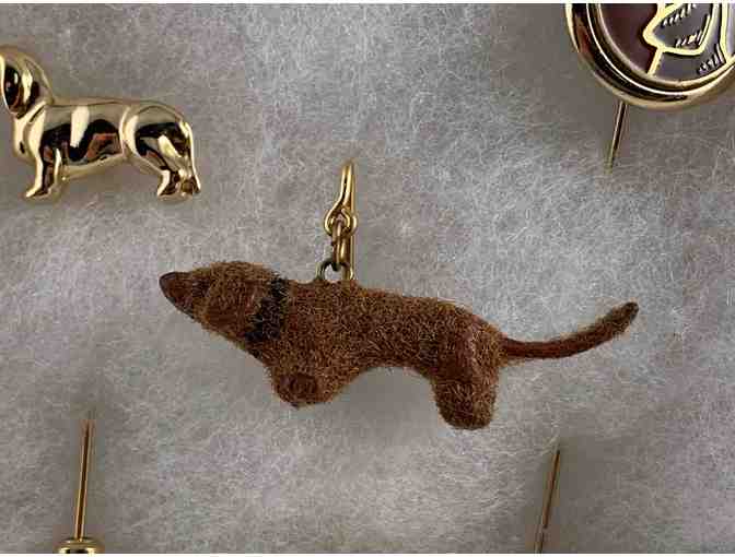 Stick Pins - Three (3) adorable vintage dachshund stick pins from estate!