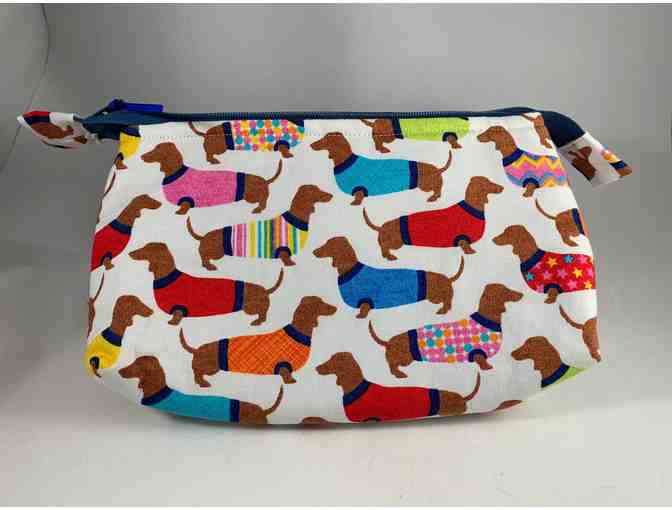 Cosmetic pouch - TWO (2) Multi-colored Dachshund Zipper Pouches