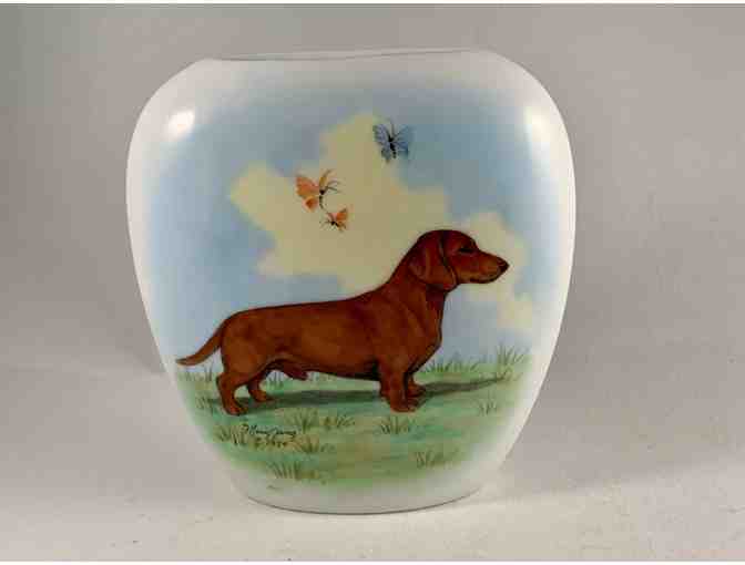 Vase and Plate - Hand decorated - Artist Mary Jung 1984 - Vintage!