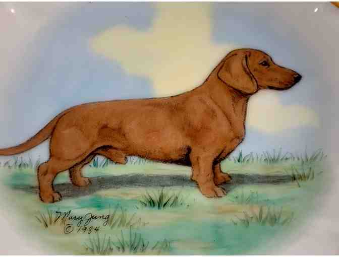 Vase and Plate - Hand decorated - Artist Mary Jung 1984 - Vintage!